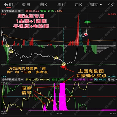 通达信分时主力追踪低吸做t指标