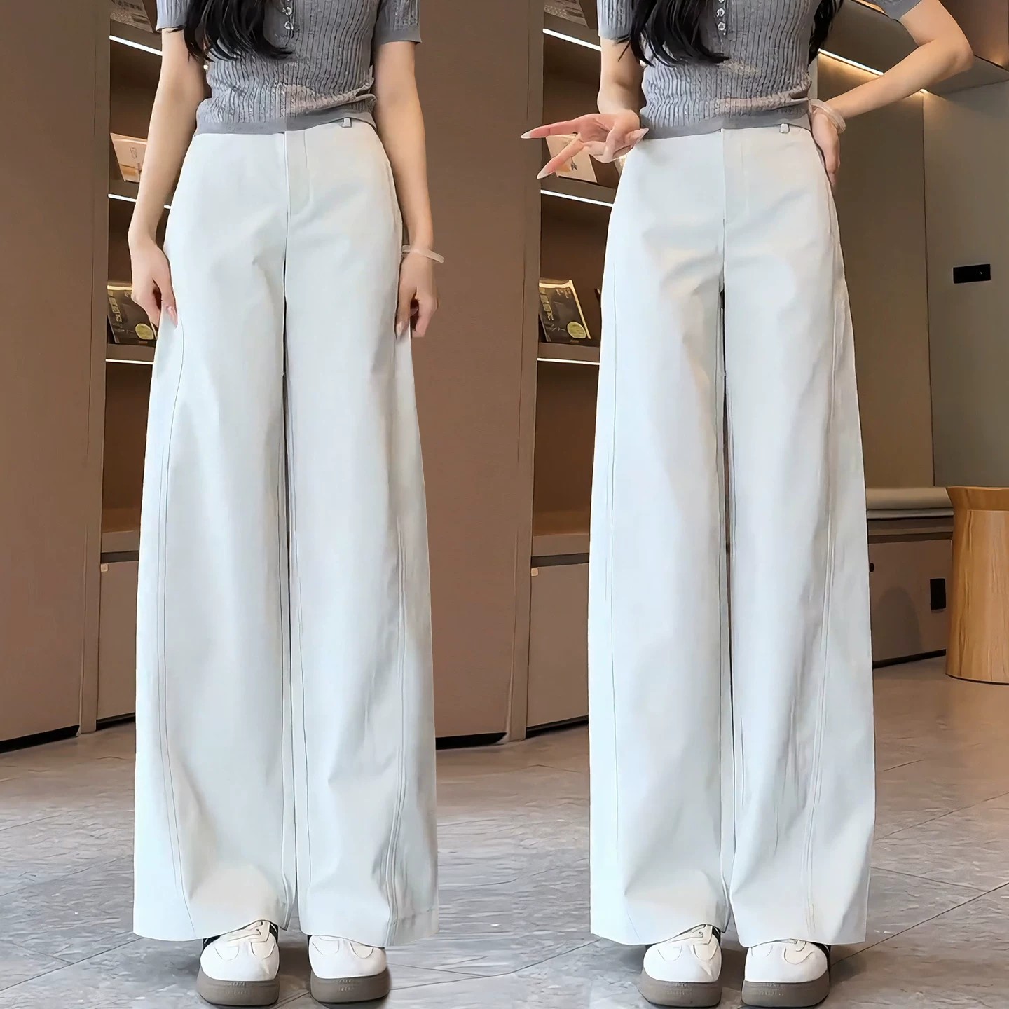 窄版阔腿裤女春夏2026新款高