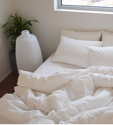 白色氛围感民宿ins床品棉四件套