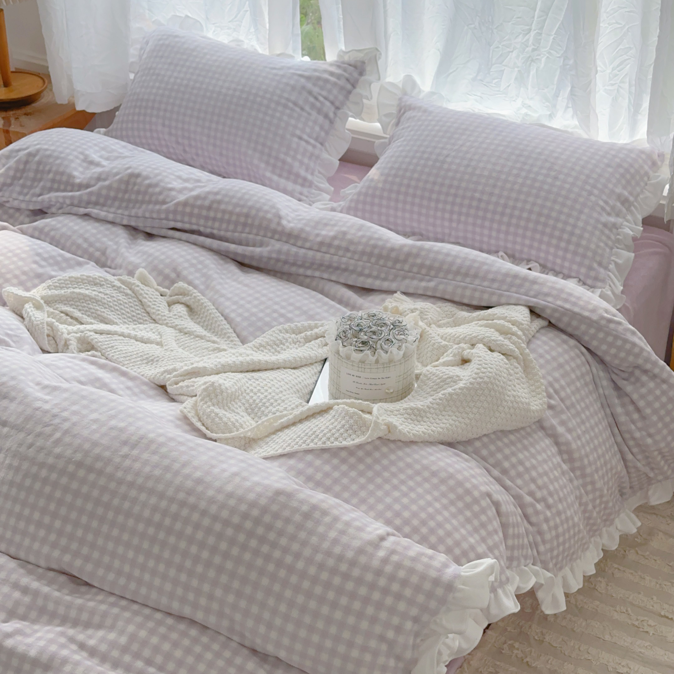 ins双面加厚珊瑚牛奶绒床上四件套法式花边少女粉色床单被套保暖,床上用品,床品套件/四件套/多件套,淘宝优惠券,粉丝福利购,淘宝优惠卷