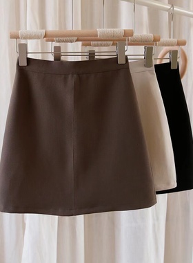 tb高腰半身裙女春夏025新款垂感高级西装面料时尚A字黑色显瘦短裙