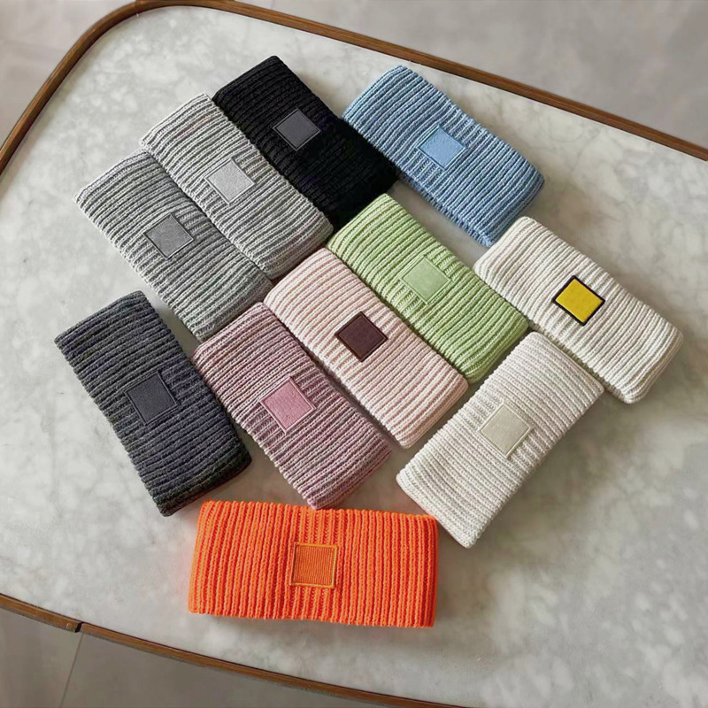 笑脸针织帽子发箍羊毛混纺百搭