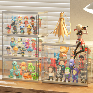 DIMOO盲盒手办收纳展示架模型架子透明摆柜压克力泡泡玛特展示盒