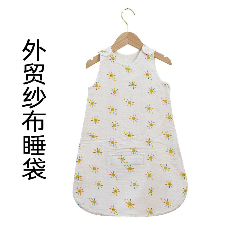 外贸睡袋儿童夏款大龄儿童0一3一6三个月宝宝纱布小月龄防踢被
