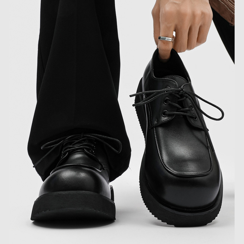 A258-QL13252-P105商务正装正装皮鞋英伦风复古经典圆头德比鞋，男鞋皮鞋，电商A258