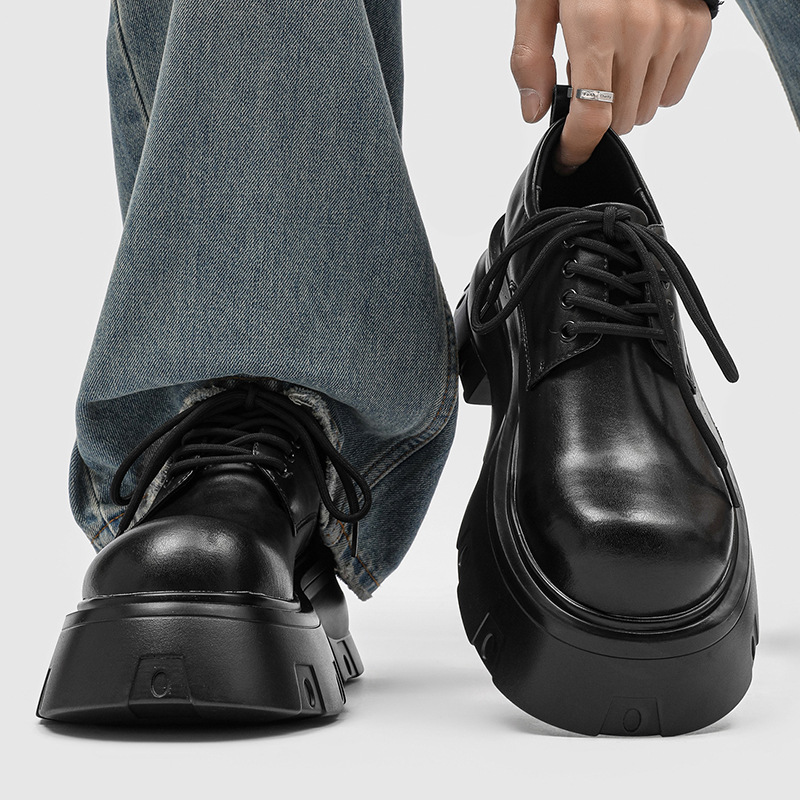 A258-QL951255-P125新款青年百搭休闲鞋复古大头德比鞋英伦小皮鞋，男鞋休闲鞋，电商A258