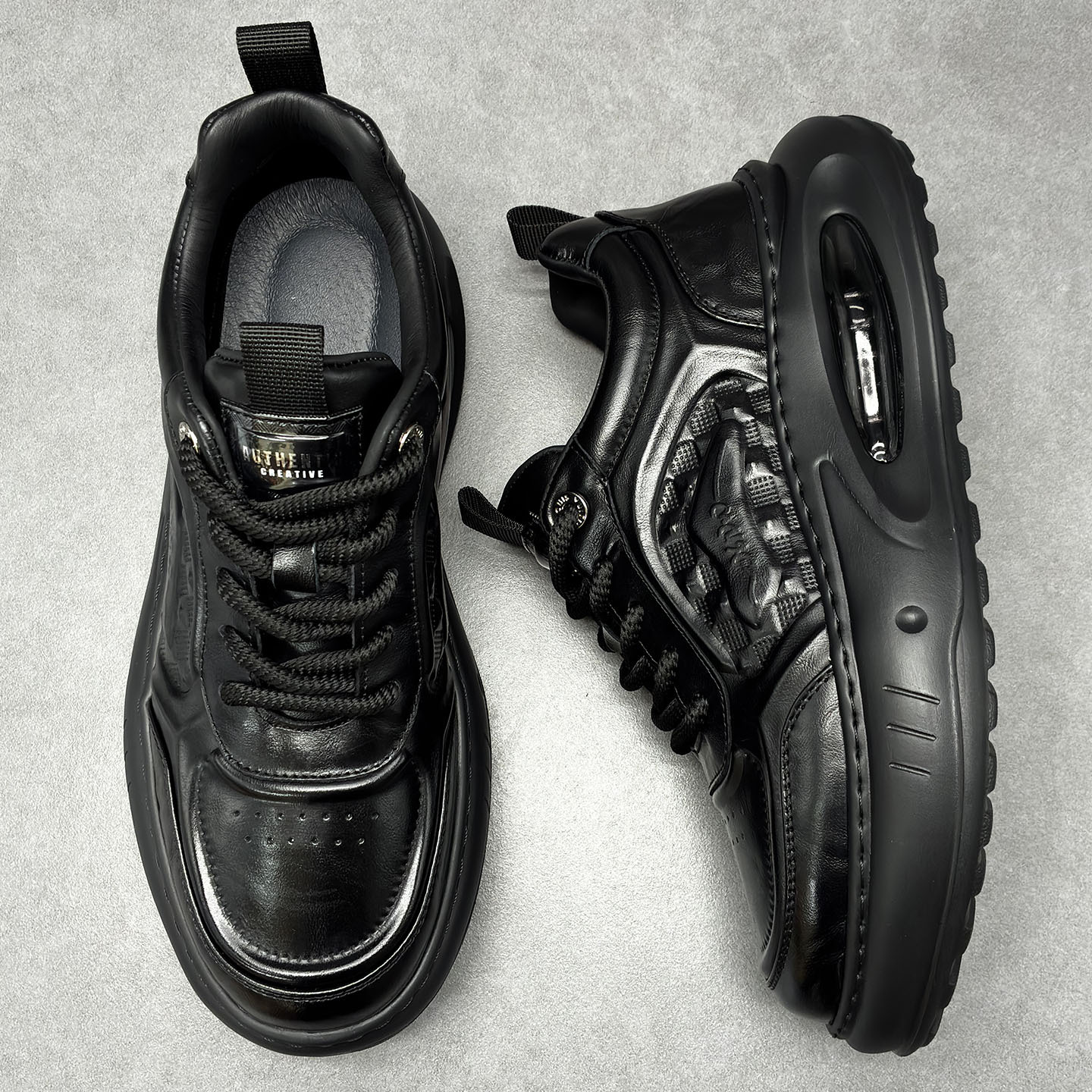 A258-M88103-P218头层牛皮轻奢鞋厚底时尚老爹鞋气垫百搭轻便男鞋，男鞋休闲鞋，电商A258