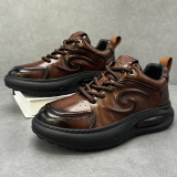 A258-M8189-P218头层牛皮轻奢高级感老爹鞋英伦百搭皮鞋气垫男鞋，男鞋休闲鞋，电商A258