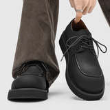 A258-QL13252-P105商务正装正装皮鞋英伦风复古经典圆头德比鞋，男鞋皮鞋，电商A258