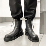 2025秋季新款马丁靴潮流英伦套脚男鞋烟管切尔西靴6002特P90-A258，男鞋切尔西靴，电商A258