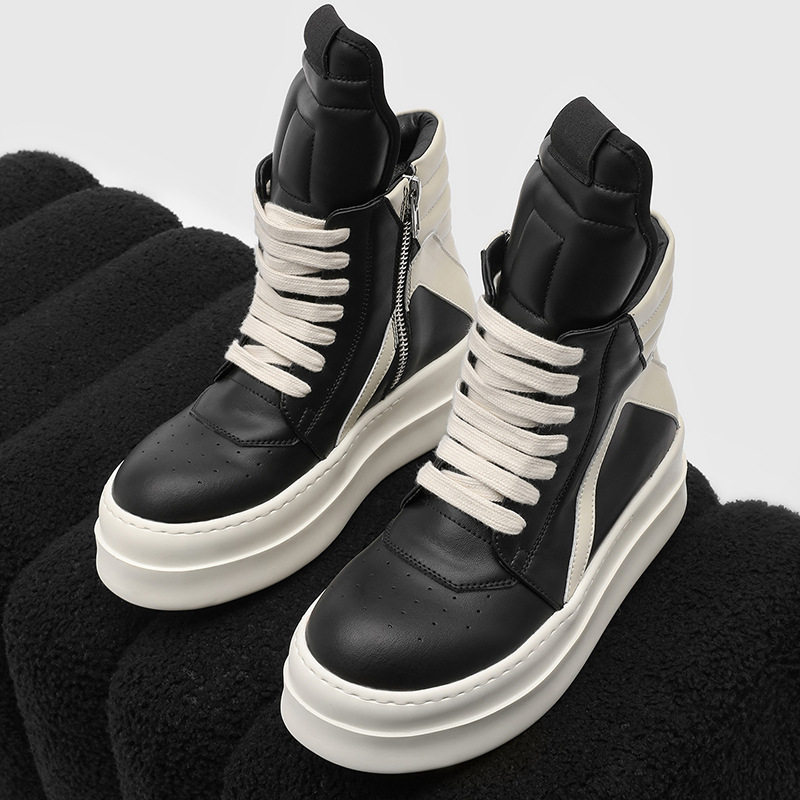 A258-QL67122-P135大舌鞋系带板鞋倒三角经典款马丁靴休闲男鞋，男鞋马丁靴，电商A258