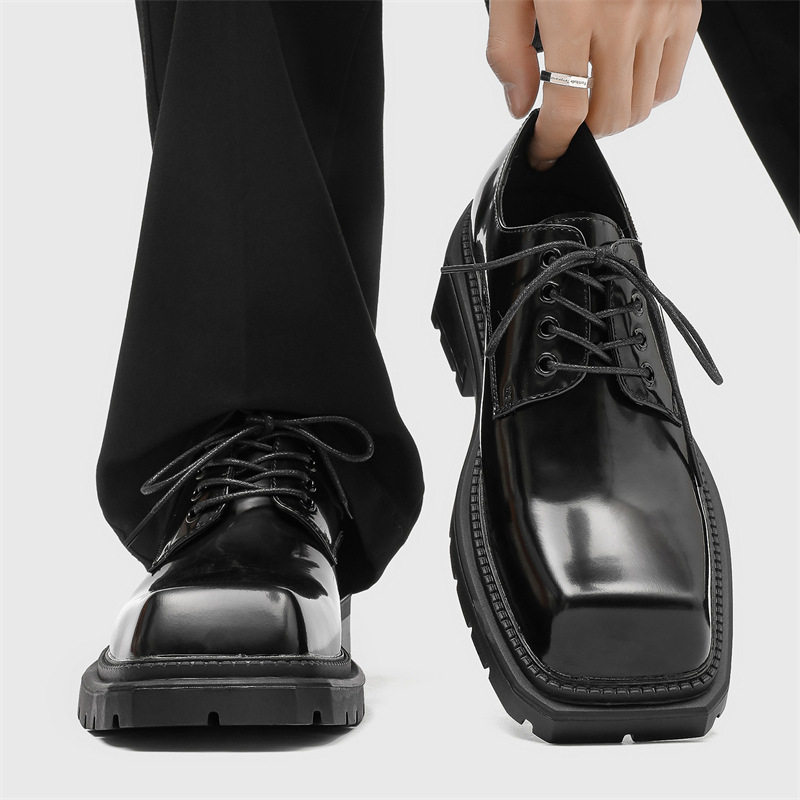 A258-QL93561-P100方头帅气德比鞋男生英伦风商务休闲正装皮鞋，男鞋皮鞋，电商A258