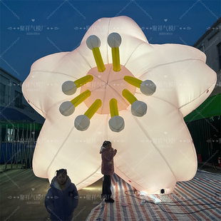 充气花朵气模定制春天卡通闭气有钱花商场美陈悬挂动物发光气球
