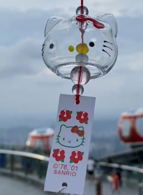 KT猫咪风铃可爱小众治愈装饰品挂件少女心车载挂饰送朋友礼物