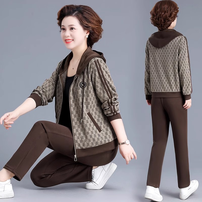 2025新款春装外套洋气运动服套装中老年女装春秋季爆款上衣两件套