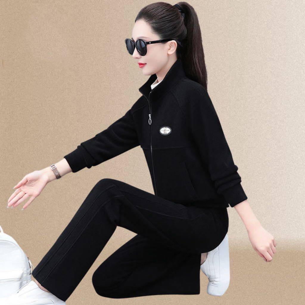 中年妈妈春装外套2024新款洋气中老年运动服套装女上衣春秋两件套