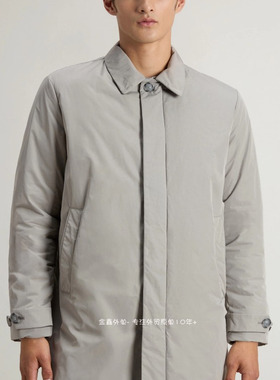 高端奢侈woolr*ch原单男士秋冬保暖棉衣休闲商务中长款夹克