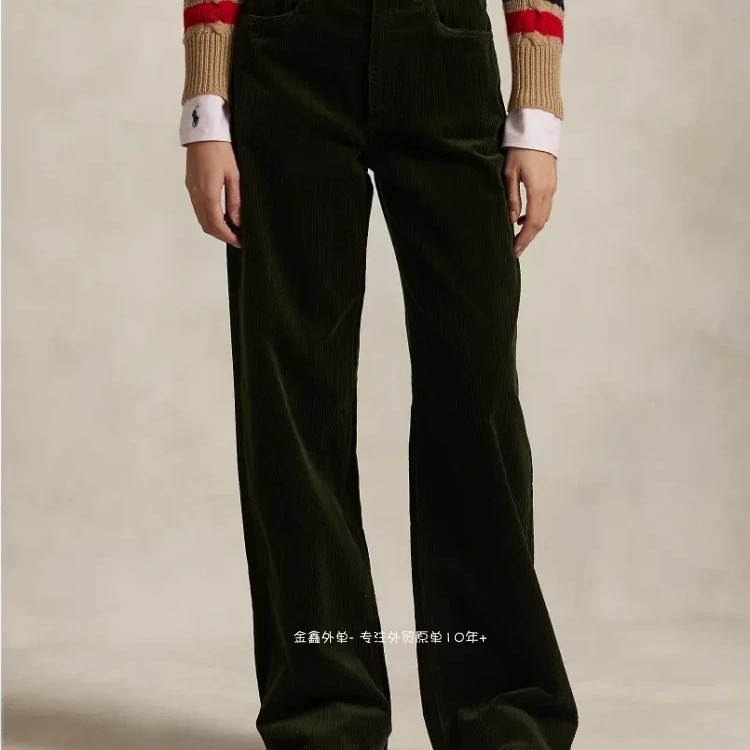 RL纯原女士复古灯芯绒直筒裤