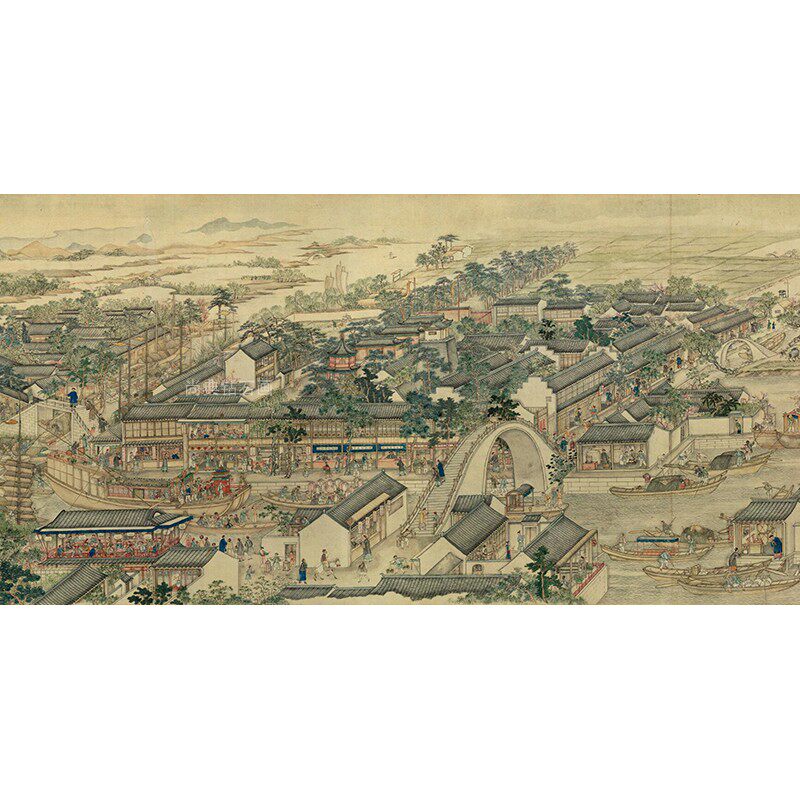 新中式客厅DIY方钻满钻钻石画砖石绣姑苏繁华贴钻十字绣带钻套件