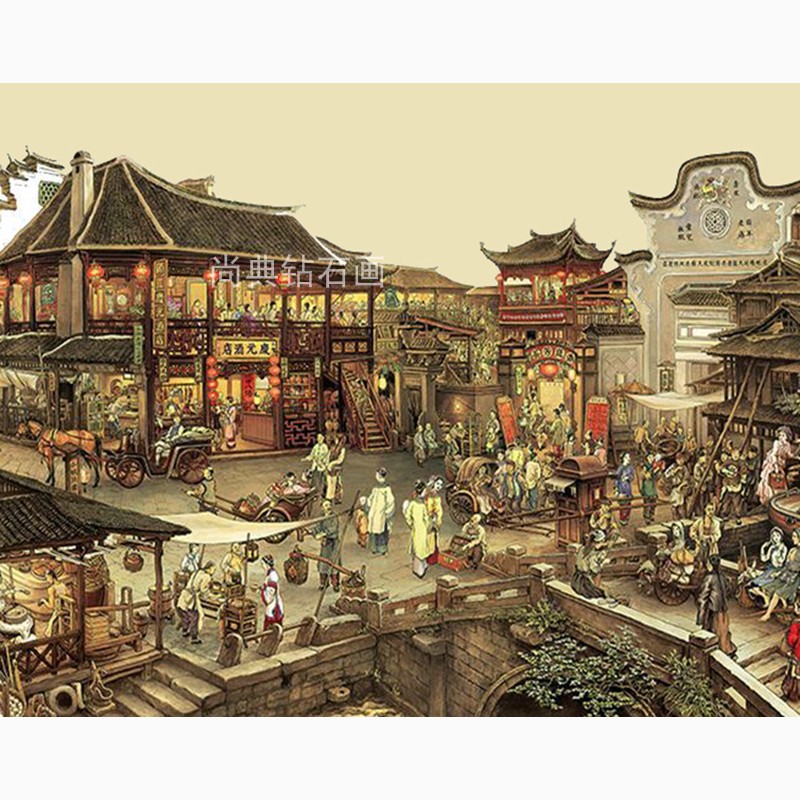 古风中国风DIY方钻满钻钻石画南乡旧梦贴钻点钻十字绣砖石画带钻