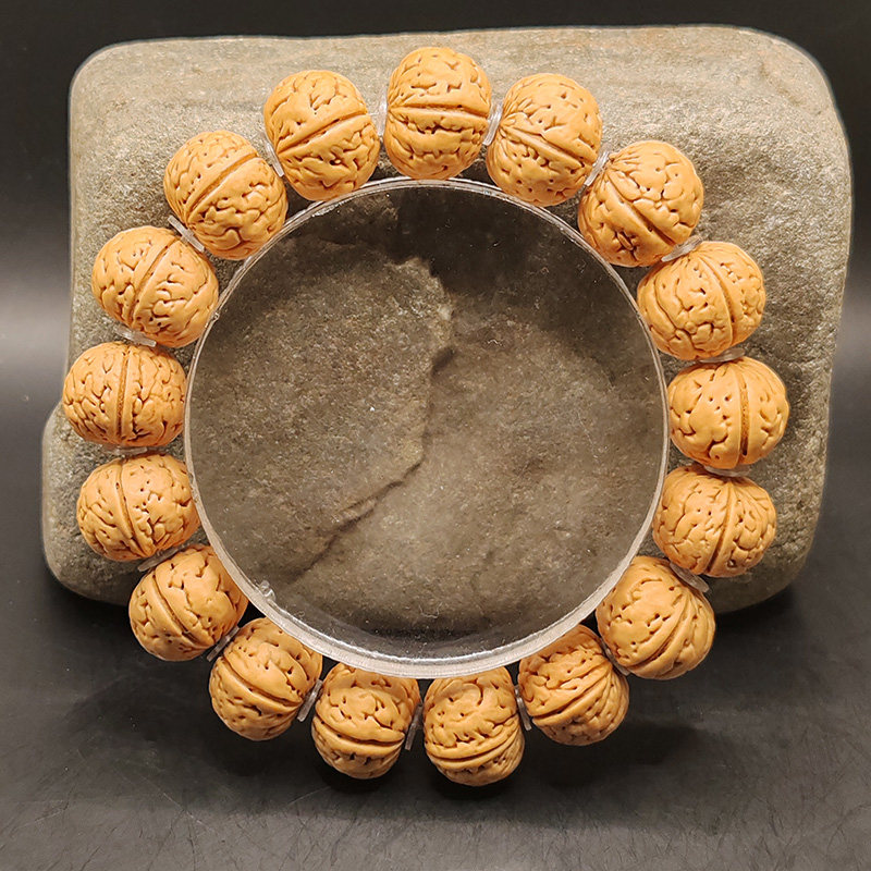 三易缘天然矮桩纽扣苹果圆脑纹桃核手串已打底圆润山桃核手链菩提