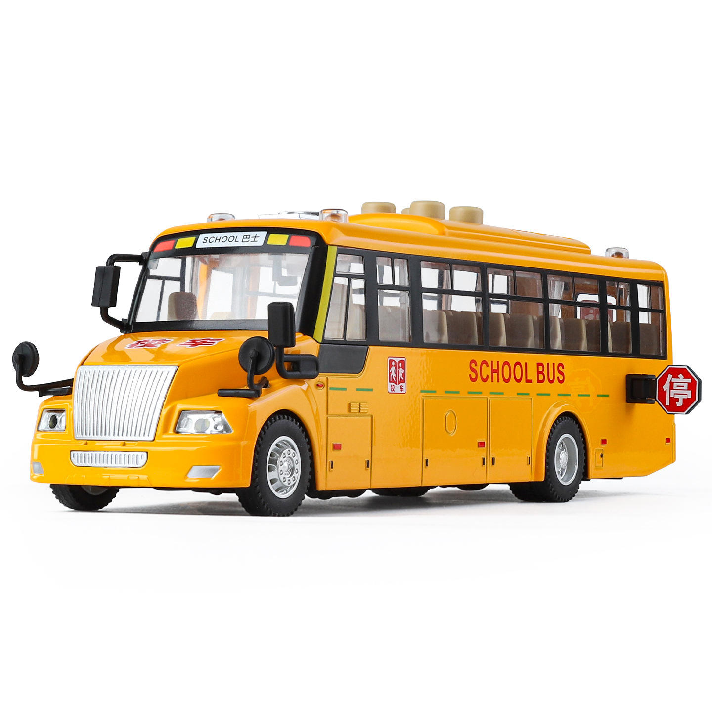 新款 （盒装）仿真1比24合金校巴早教版汽车模型摆件玩具一件