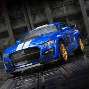 新款 仿真野马GT500合金车模汽车摆件声光男孩玩具跑车 建元
