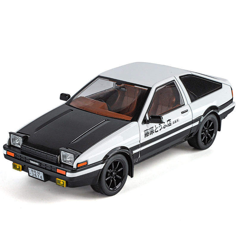 新款 1:18AE86头文字D合金汽车模豆腐车室内收藏摆件咖啡厅装饰批