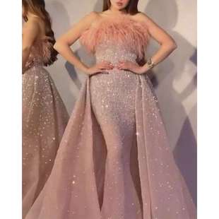 宴会礼服包臀裙婚纱 独立站ebay性感亮片长袖 新款 2020外贸女装