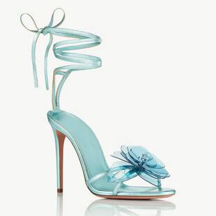 高跟鞋 粉色花朵细跟外贸女鞋 凉鞋 45仿皮 women heels 跨境时装