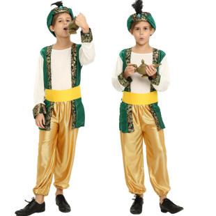 万圣节演出服儿童阿拉丁神灯王子服装男童中东阿拉伯衣服神话
