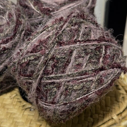 复古莫奈幻彩金紫系羊毛混线手工编织围巾帽子衣服袜子包毛衣围巾