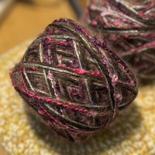 复古美拉德紫棕莫奈高比多股羊毛手编特色手混线外套发卡衣服包围