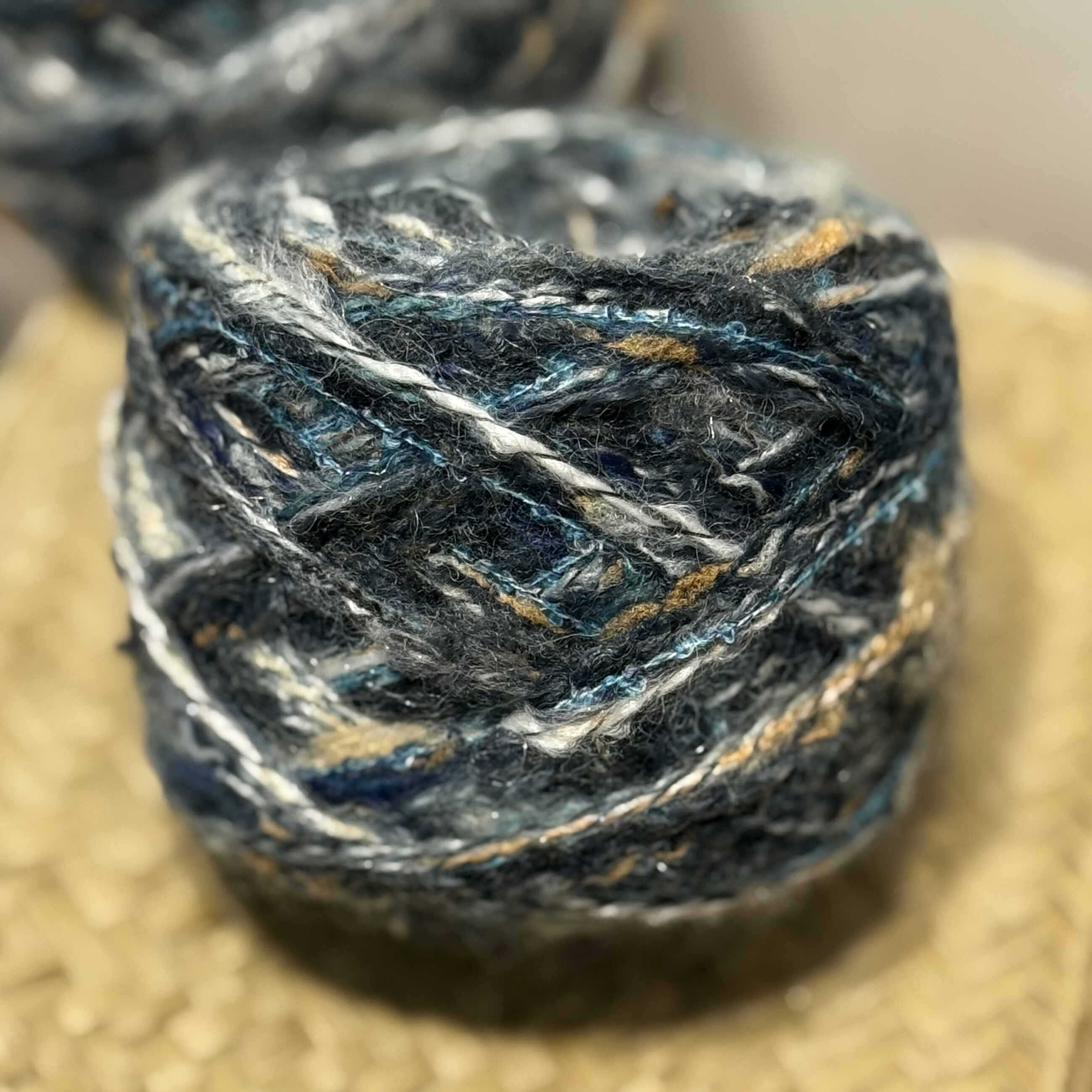 复古油画绚烂星空蓝系羊毛混线编织围巾帽子衣服袜子包包毛衣围巾