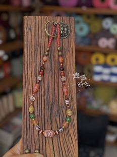 配饰挂件 调节款 复古风多巴胺古珠项链男女款 毛衣链锁骨链百搭个性