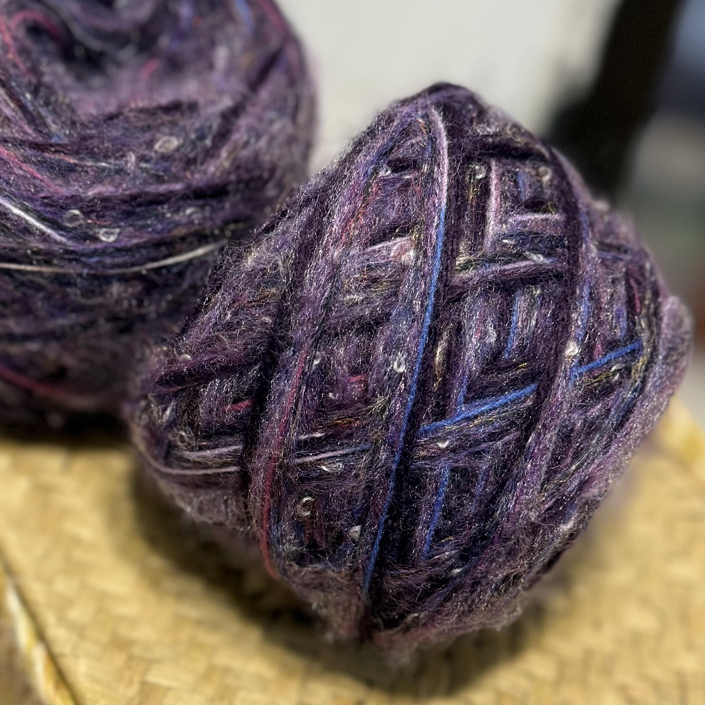 复古费尔岛风幻紫羊毛混线手工编织围巾帽子衣服袜子包包毛衣围巾