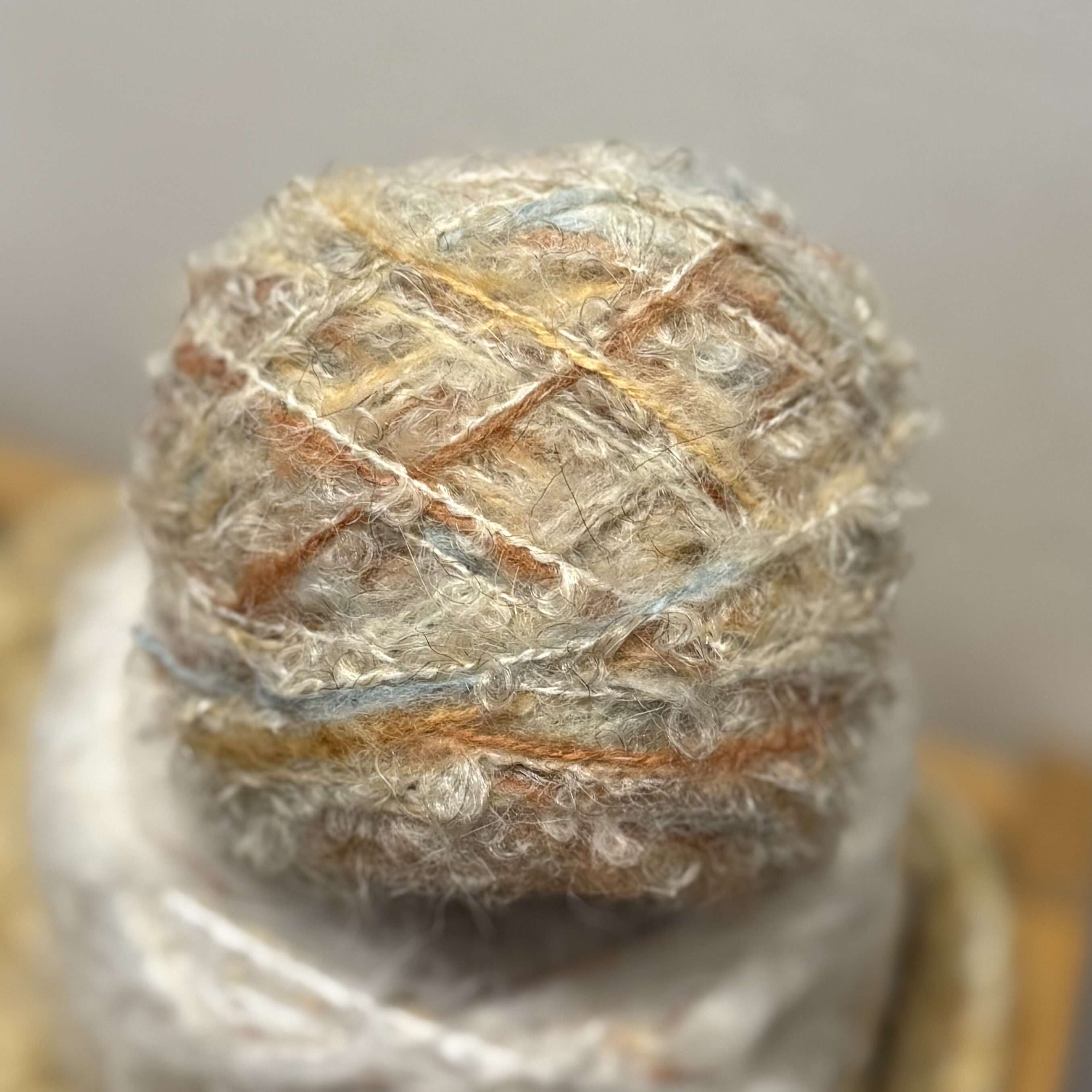 复古奶油糯米糕美拉德羊毛手混毛线团外衣手工包挂件卡套帽子围巾