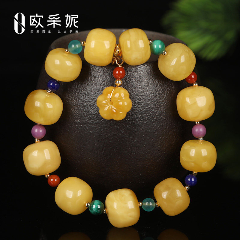 欧采妮蜜蜡手串女密蜡多宝