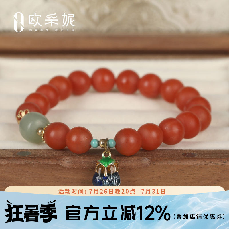配饰琥珀玛瑙和田玉佛珠南红手串