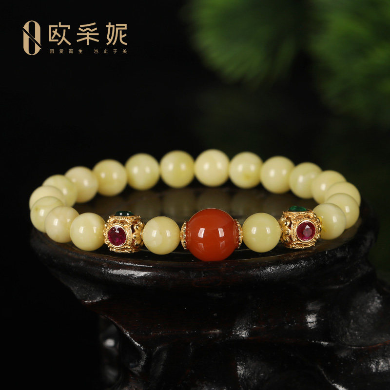 南红玛瑙蜜蜡琥珀文玩多宝手串