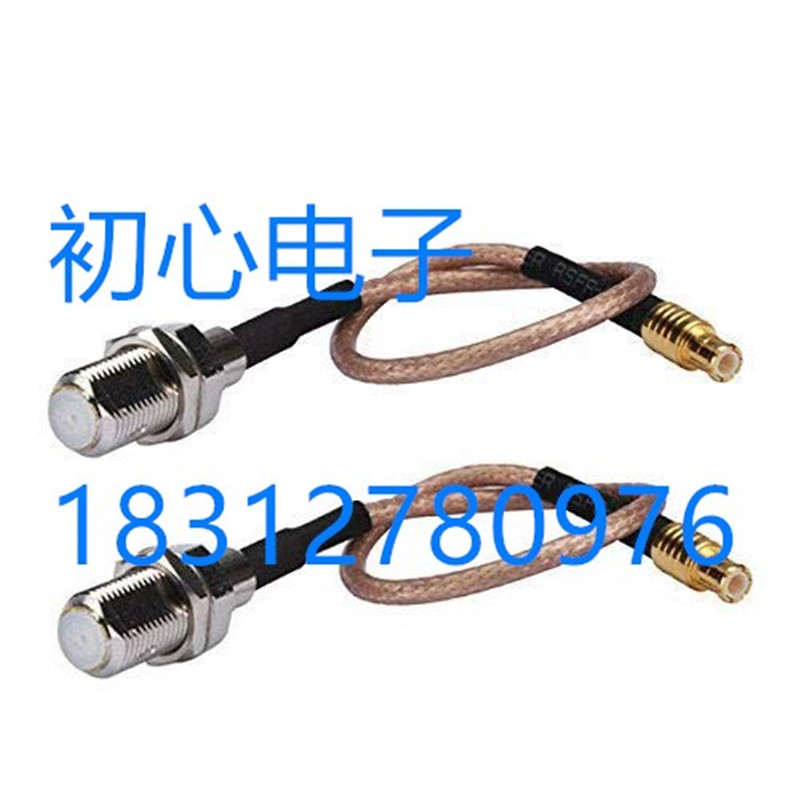 MCX/F-JK射频转接线 MCX公头转英制F母信号延长线RG316镀银连接线