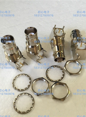 BNC-KWE BNC母弯座四脚带螺母面板锁紧式同轴连接器BNC-KWHD插座