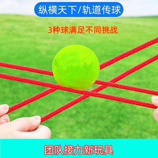 轨道运球公司团建拓展纵横天下游戏道具户外团队绳子传球接力玩具