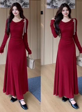 针织连衣裙女新娘平时可穿订婚
