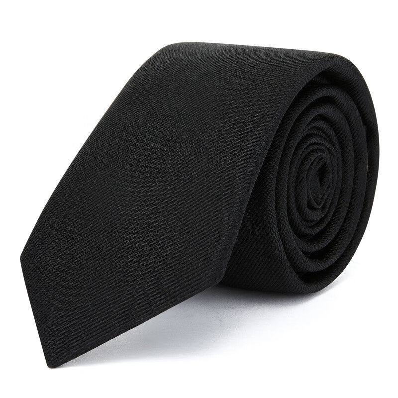 HUGO BOSS 雨果博斯男士黑色简约领带正装商务高档手打款通勤领带