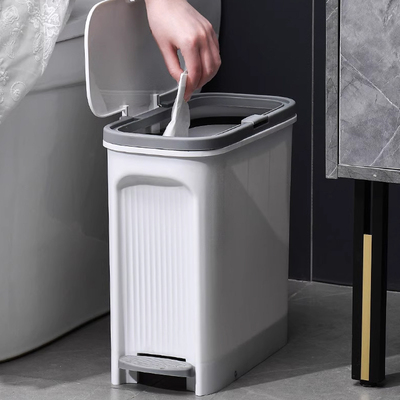 垃圾桶家用夹缝脚踏按压式带盖弹盖一体脚踩式厕所卫生间窄缝专用