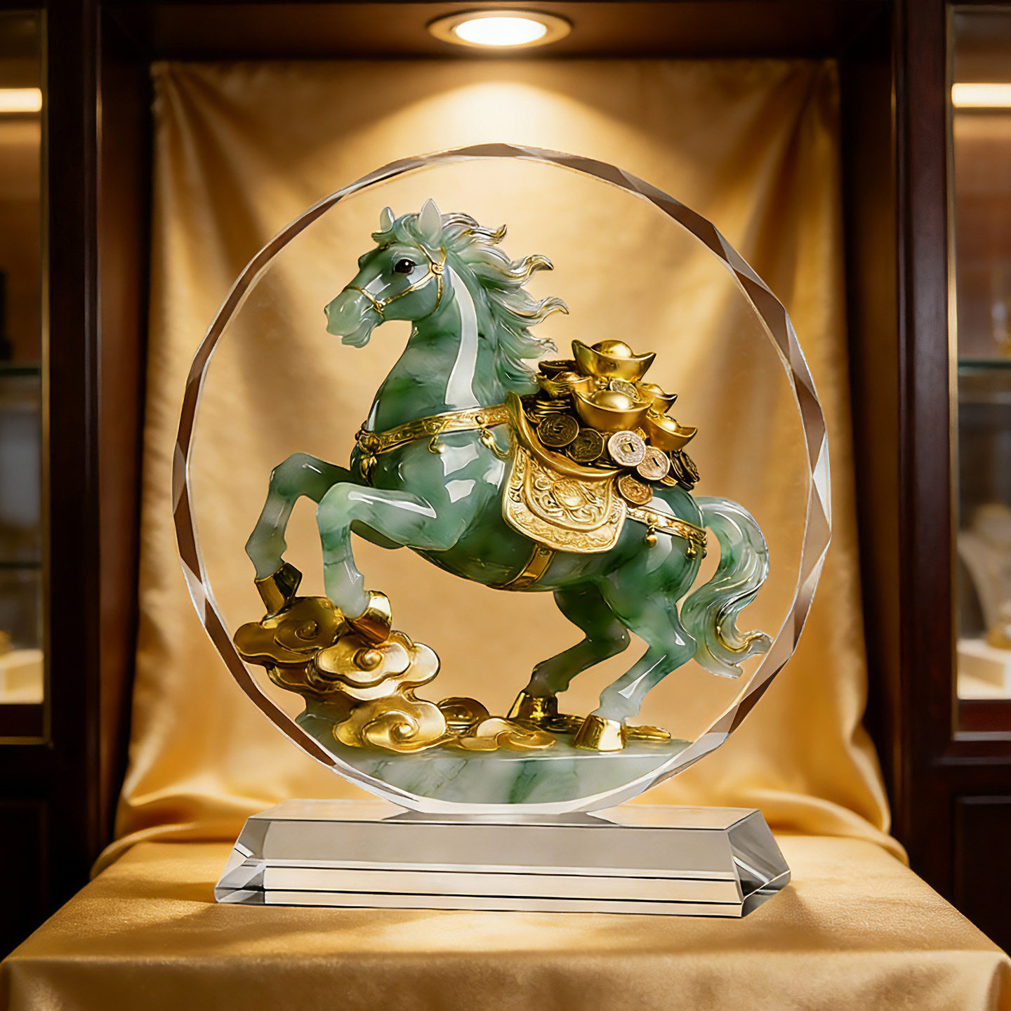 立马生财酒柜水晶摆件客厅招财马到成功玄关乔迁开业送礼桌面摆台,家居饰品,石雕,淘宝优惠券,粉丝福利购,淘宝优惠卷