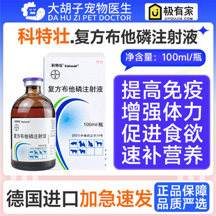 拜耳科特壮布能100ml布他磷注射液补能量宠物犬猫猪增食欲正品