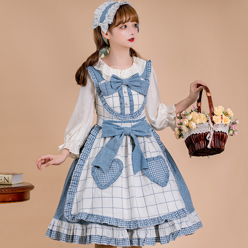 桃乐丝之夜原创格子纯棉野餐少女甜lolitaJSKOP连衣裙现货清仓