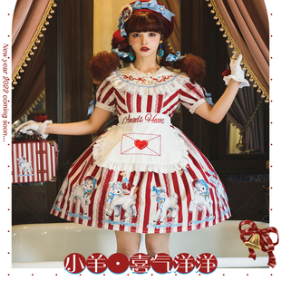 现货AH天使之心Lolita原创美式Lolita洛丽塔可爱小羊咩咩OPJSKSK